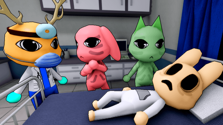 Hospital staff treating an animal patient